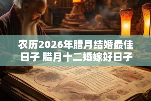 农历2026年腊月结婚最佳日子 腊月十二婚嫁好日子