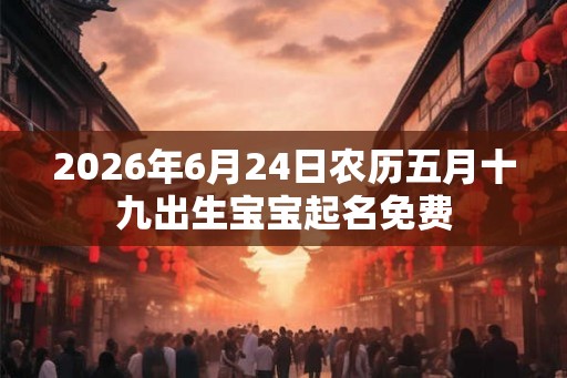 2026年6月24日农历五月十九出生宝宝起名免费