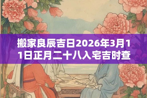 搬家良辰吉日2026年3月11日正月二十八入宅吉时查询