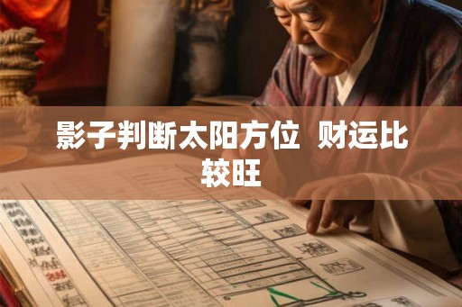 影子判断太阳方位  财运比较旺