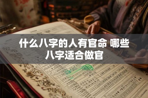 什么八字的人有官命 哪些八字适合做官