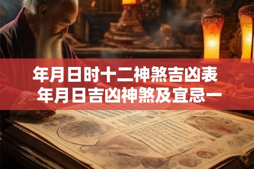 年月日时十二神煞吉凶表 年月日吉凶神煞及宜忌一览表 年月日时十二神煞吉凶表 年月日吉凶神煞及宜忌一览表