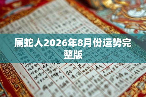 属蛇人2026年8月份运势完整版