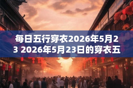 每日五行穿衣2026年5月23 2026年5月23日的穿衣五行是什么