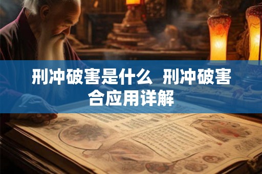 刑冲破害是什么  刑冲破害合应用详解