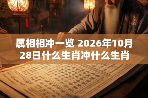 属相相冲一览 2026年10月28日什么生肖冲什么生肖