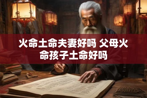 火命土命夫妻好吗 父母火命孩子土命好吗