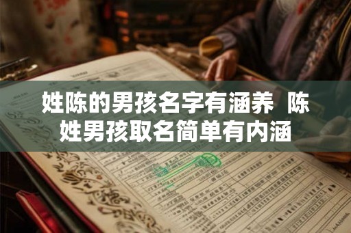 姓陈的男孩名字有涵养  陈姓男孩取名简单有内涵