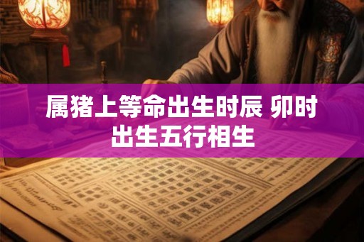 属猪上等命出生时辰 卯时出生五行相生