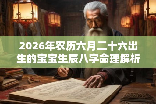 2026年农历六月二十六出生的宝宝生辰八字命理解析 2026年农历六月二十六出生的宝宝生辰八字命理解析