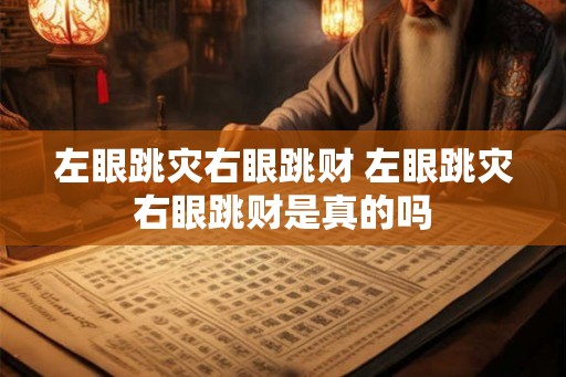 左眼跳灾右眼跳财 左眼跳灾右眼跳财是真的吗 左眼跳灾右眼跳财 左眼跳灾右眼跳财是真的吗