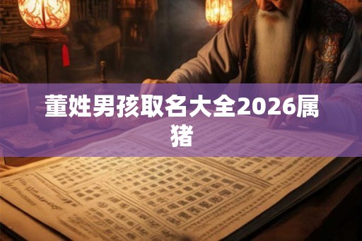 董姓男孩取名大全2026属猪