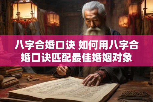 八字合婚口诀 如何用八字合婚口诀匹配最佳婚姻对象