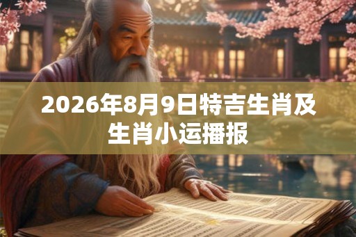 2026年8月9日特吉生肖及生肖小运播报