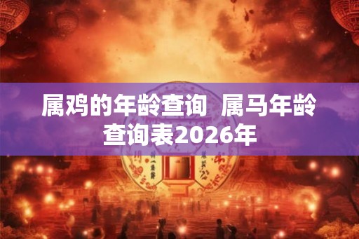 属鸡的年龄查询  属马年龄查询表2026年