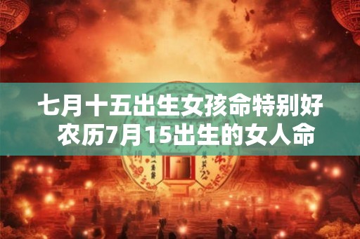 七月十五出生女孩命特别好  农历7月15出生的女人命运好不好