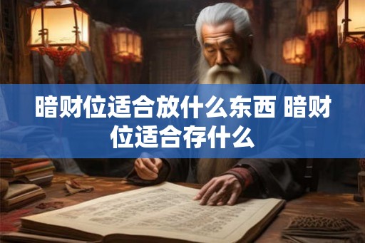 暗财位适合放什么东西 暗财位适合存什么