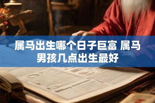 属马出生哪个日子巨富 属马男孩几点出生最好
