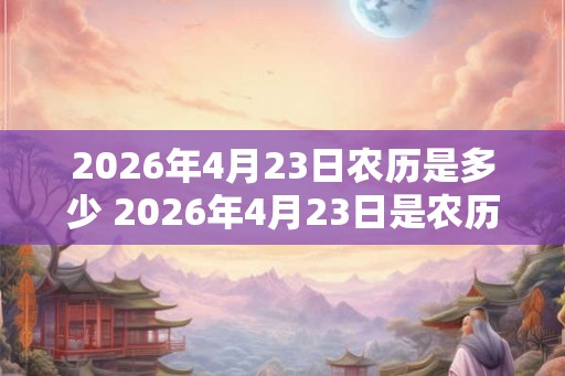 2026年4月23日农历是多少 2026年4月23日是农历几月几日