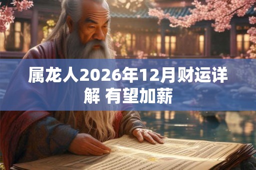 属龙人2026年12月财运详解 有望加薪