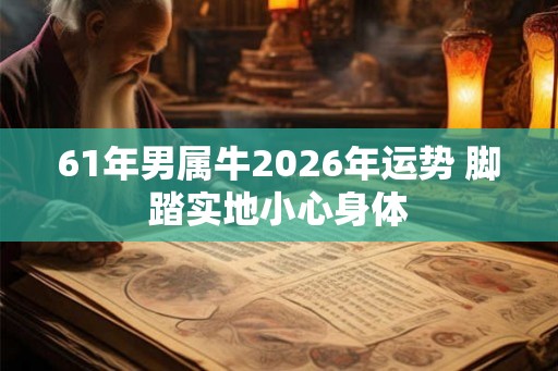 61年男属牛2026年运势 脚踏实地小心身体