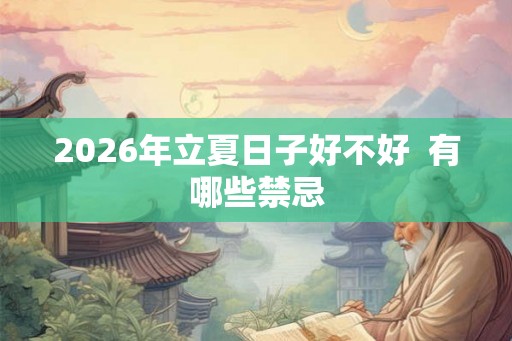 2026年立夏日子好不好  有哪些禁忌