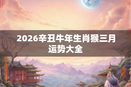 2026辛丑牛年生肖猴三月运势大全