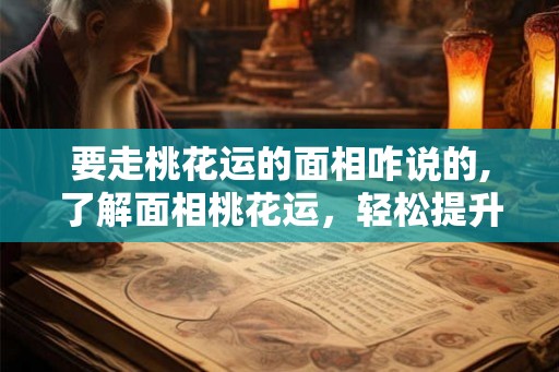 要走桃花运的面相咋说的,了解面相桃花运，轻松提升异性缘