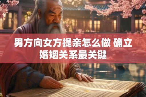 男方向女方提亲怎么做 确立婚姻关系最关键
