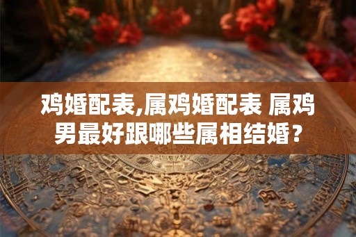 鸡婚配表,属鸡婚配表 属鸡男最好跟哪些属相结婚？