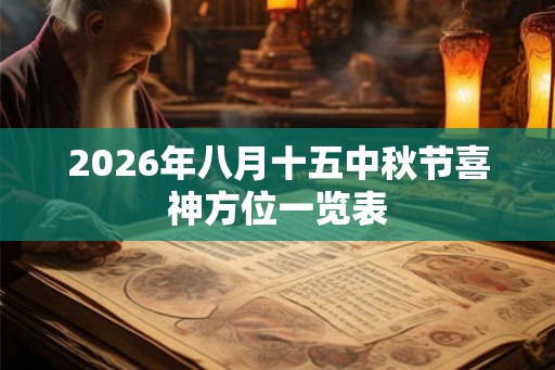 2026年八月十五中秋节喜神方位一览表 2026年八月十五中秋节喜神方位一览表