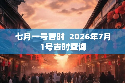 七月一号吉时 2026年7月1号吉时查询 七月一号吉时 2026年7月1号吉时查询