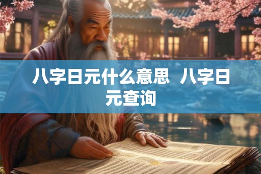 八字日元什么意思  八字日元查询