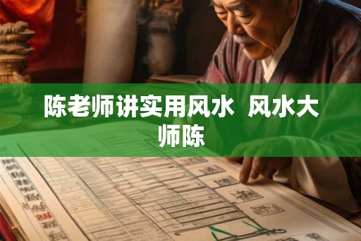 陈老师讲实用风水  风水大师陈