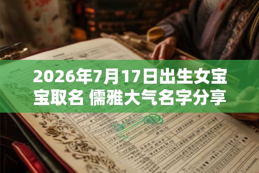 2026年7月17日出生女宝宝取名 儒雅大气名字分享