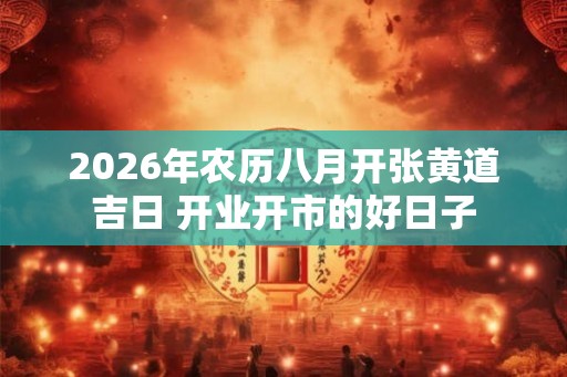 2026年农历八月开张黄道吉日 开业开市的好日子 2026年农历八月开张黄道吉日 开业开市的好日子