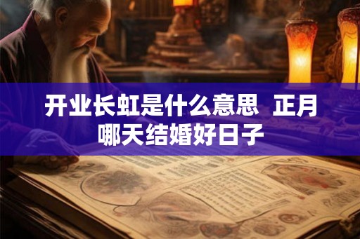 开业长虹是什么意思  正月哪天结婚好日子