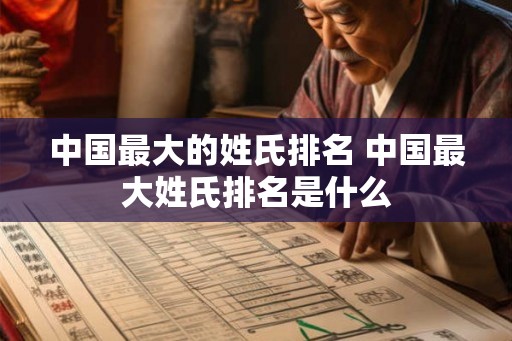 中国最大的姓氏排名 中国最大姓氏排名是什么 中国最大的姓氏排名 中国最大姓氏排名是什么