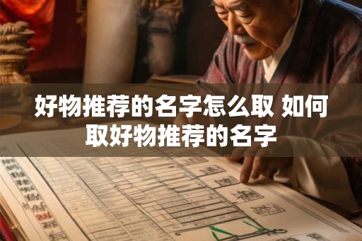 好物推荐的名字怎么取 如何取好物推荐的名字 好物推荐的名字怎么取 如何取好物推荐的名字