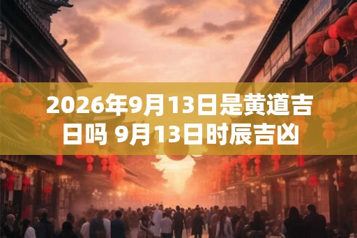 2026年9月13日是黄道吉日吗 9月13日时辰吉凶