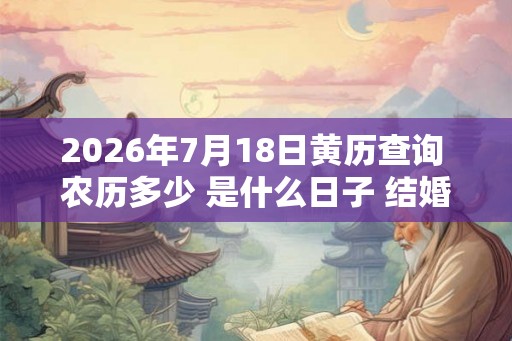 2026年7月18日黄历查询 农历多少 是什么日子 结婚吉时