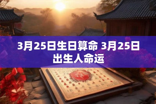 3月25日生日算命 3月25日出生人命运 3月25日生日算命 3月25日出生人命运