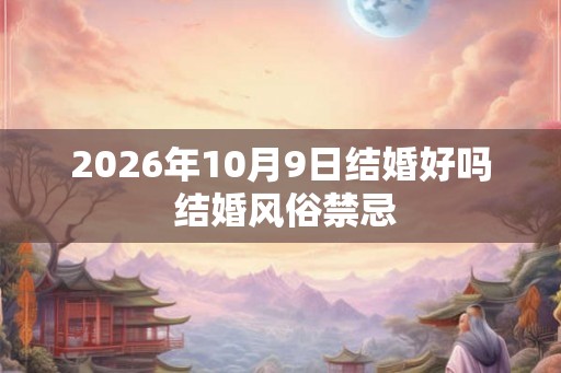 2026年10月9日结婚好吗 结婚风俗禁忌 2026年10月9日结婚好吗 结婚风俗禁忌