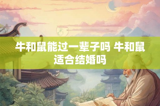 牛和鼠能过一辈子吗 牛和鼠适合结婚吗 牛和鼠能过一辈子吗 牛和鼠适合结婚吗