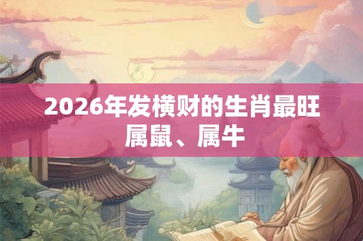 2026年发横财的生肖最旺 属鼠、属牛