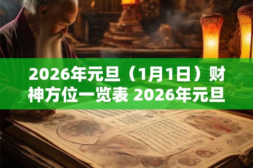 2026年元旦（1月1日）财神方位一览表 2026年元旦财神方位