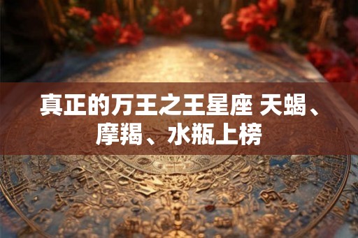 真正的万王之王星座 天蝎、摩羯、水瓶上榜