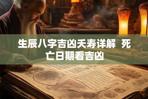 生辰八字吉凶夭寿详解  死亡日期看吉凶