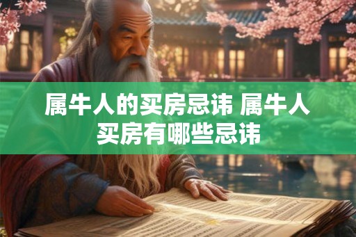 属牛人的买房忌讳 属牛人买房有哪些忌讳