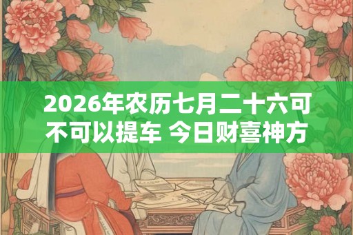 2026年农历七月二十六可不可以提车 今日财喜神方位 2026年农历七月二十六可不可以提车 今日财喜神方位